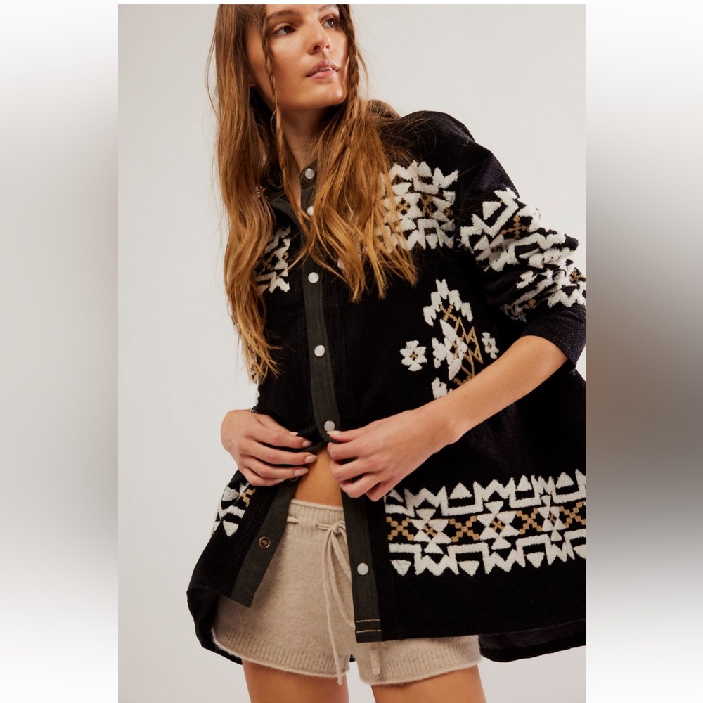 Free People - We The Free Cozy Up Embroidered Shirt